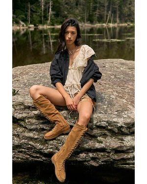 Free People Voyager Tall Lace-Up Boots - Green