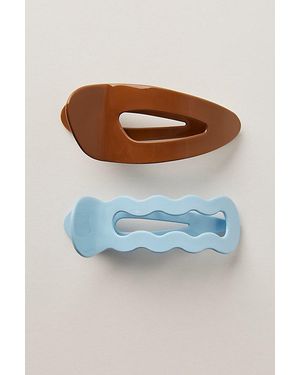 Free People So Chic Flat Claw Set Of 2 - Blue