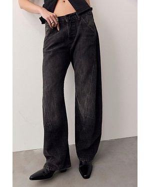 Free People Highland Low-Rise Twisted Bowed Jeans - Black