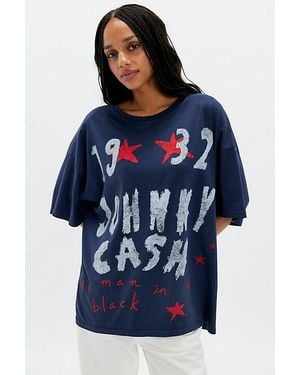 Daydreamer Johnny Cash Doodles Tee By - Blue