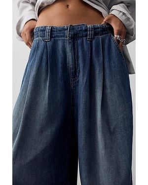 Free People Vienna Linen Trouser Jeans - Blue