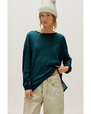 Free People Veronica Striped Tee - Blue