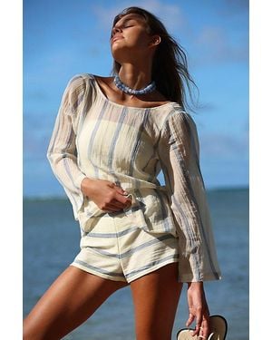 free-est Salt And Stripes Short Set By - Blue