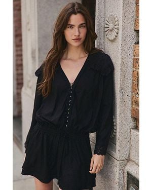 Free People Happy All The Time Mini Dress - Black
