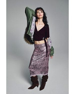 Intimately By Free People Party Trick Sequin Midi Slip Skirt By - Pink