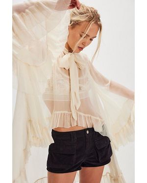 Free People Knock Out Cord Shorties - Natural