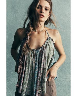 Free People Costa Printed Tank Top - Green