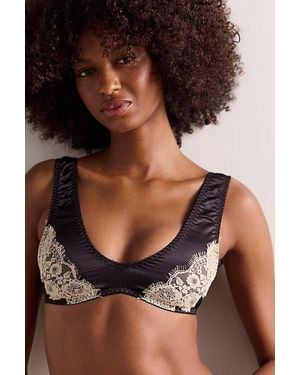 Intimately By Free People Petals And Parchment Scoop Neck Bralette By - Black