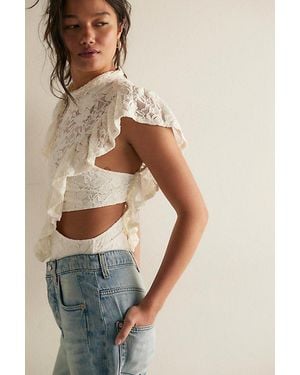 Nightcap Fleur Lace Apron Bodysuit - Brown