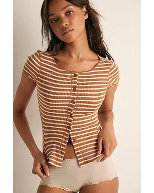 Free People Most Wanted Striped Cardi By - Brown