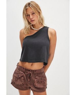 Free People We The Free Sunny One-Shoulder Tank Top - Black