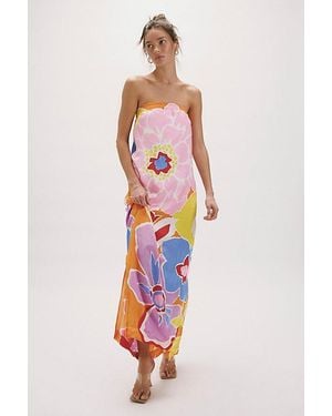 SWF Strapless Column Maxi Dress - White