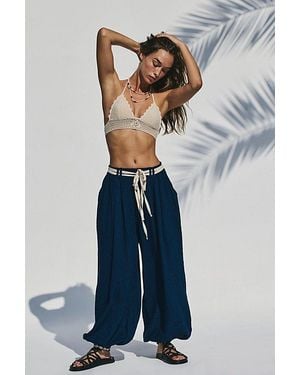 free-est Sandshell Linen Volare Balloon Trousers By - Blue