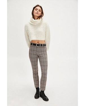 Free People Slim-Fit Cropped Plaid Trousers - Multicolour