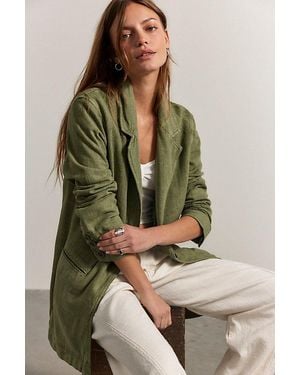 Free People Beckett Boyfriend Blazer Jacket By - Green
