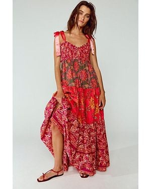Free People Bluebell Maxi At In Magenta Combo, Size: Large - Red
