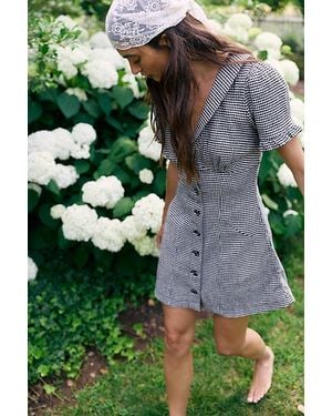 Free People Corrine Button Down Mini Dress - Black