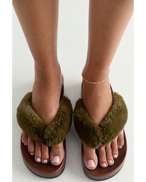 Seychelles Ocean Ave Fuzzy Thong Sandals By - Brown