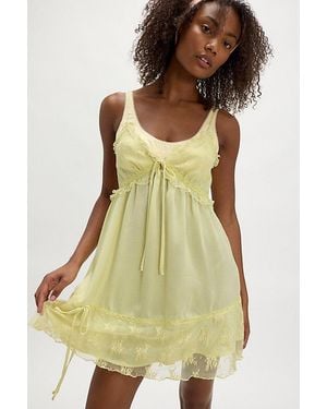 Intimately By Free People Tell Me More Solid Mini Slip By - Green