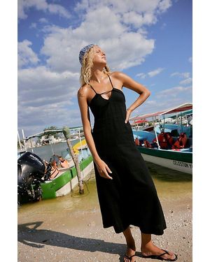 free-est Gloria Linen Midi Dress By - Black