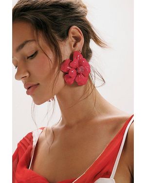 Free People Rory Flower Earrings - Red
