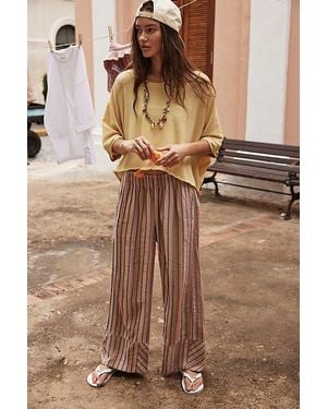 Free People Day's End Stripe Pants - Brown