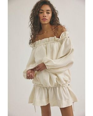 Shona Joy Jasper Off-The-Shoulder Mini Dress - Natural