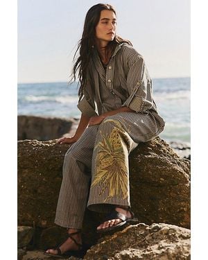 Free People Tiki Railroad Jumpsuit - Grey