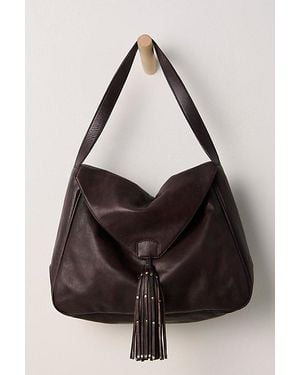 Free People Layla Leather Messenger Bag - Black