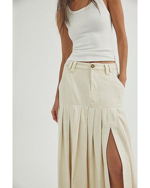 Free People 53Rd Street Chino Maxi Skirt - Natural