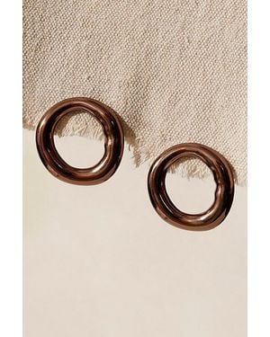 Free People Una Hoop Earrings - Natural