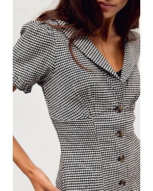 Free People Corrine Button Down Mini Dress - Black