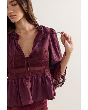 Intimately By Free People Forever Young Bed Jacket Top By - Purple