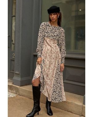 Free People See You Again Printed Midi Dress - Grey
