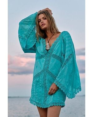 Free People Wildflower Muse Mini Dress - Blue