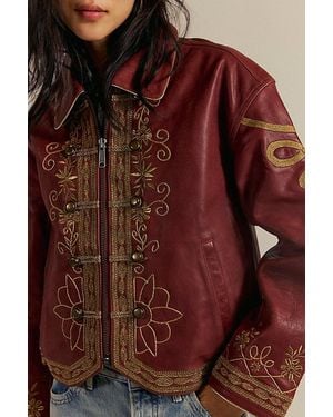 Free People Lana Leather Jacket - Multicolor