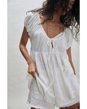 Free People Bella Babydoll Top - Grey
