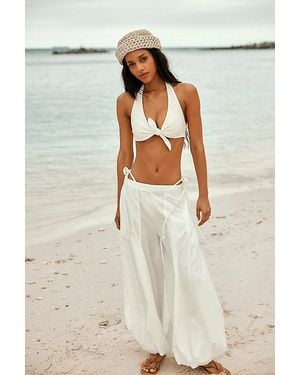 Frankie's Bikinis Jayne Terry Halter Bikini Top - White