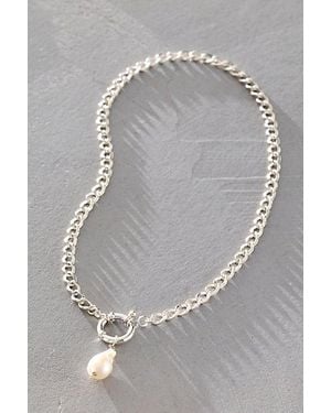 Atma Prema Pearl Drop Necklace - Gray