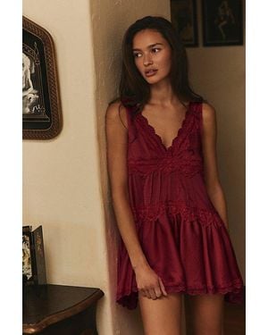 Intimately By Free People In This Groove Mini Slip Dress By - Red
