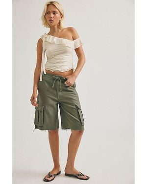 Mother The Free Fall Fray Shorts - Green