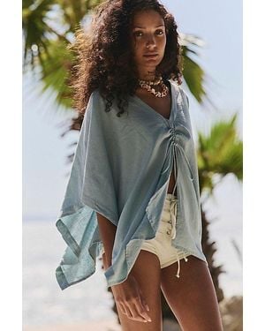 free-est Coralyn Convertible Linen Cape Top By - Grey