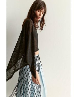 Free People Maggie Everyday Asymmetrical Knit Poncho - Black