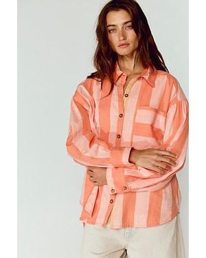 Free People Morning Breeze Button Down - Orange
