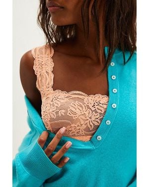 Intimately By Free People Last Dance Square Bralette By - Blue
