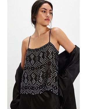 Free People Gia Embellished Tank Top - Black