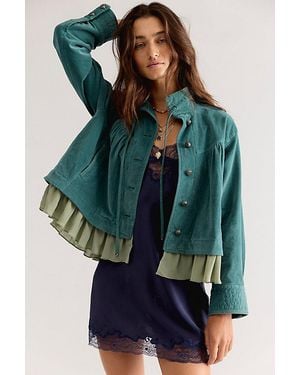 Free People Novina Velvet Jacket - Blue