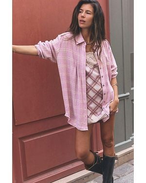Free People Canal Street Plaid Slip Dress Set - Pink