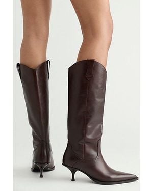 Free People Daisy Slouchy Kitten Heel Boots - Black