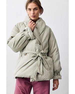 Free People Officer Puffer Jacket - Gray